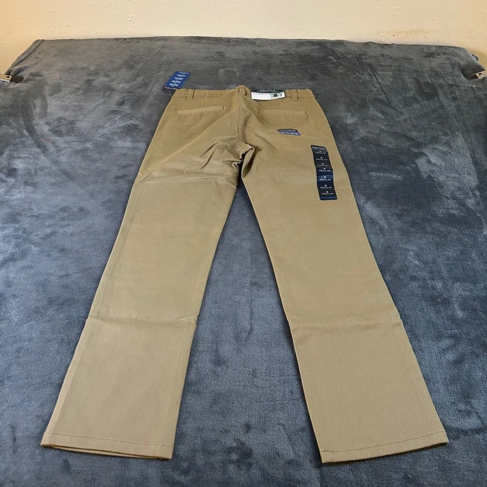 Nautica Performance Khaki Pants Adjustable‎ Waist Stretch Boys 8 26x24